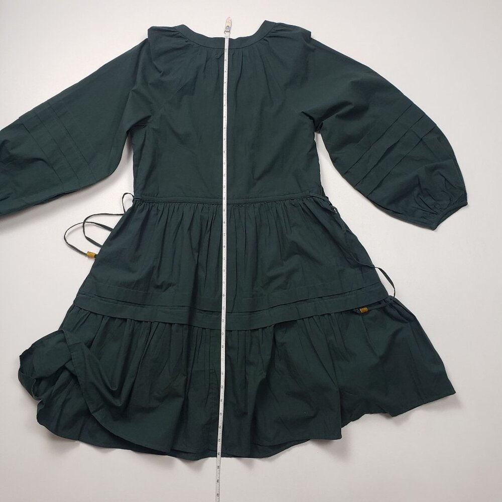 Madewell Crinkle Poplin Wrap Mini Dress Dark Palm Green Women's XS [NH093] Boho - Picture 8 of 16